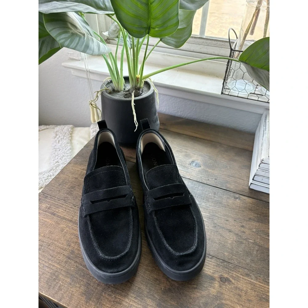 Vionic Women's Uptown Loafer Size 8 Black Suede Casual Orthotic Flats